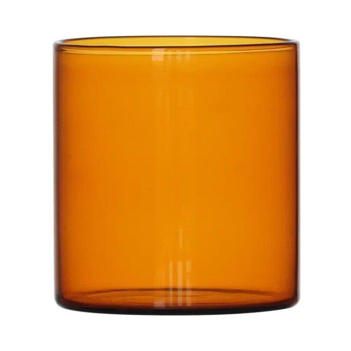 סט 6 כוס שתייה - זכוכית דגם קרנבל 260 מ”ל בצבע אמבר