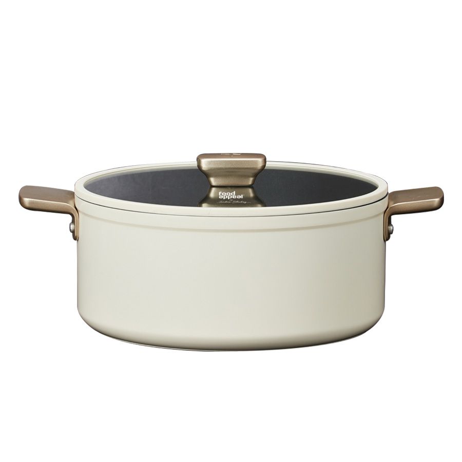 סיר 28 ס"מ ENIGMA NONSTICK קרם ידיות שמפניה