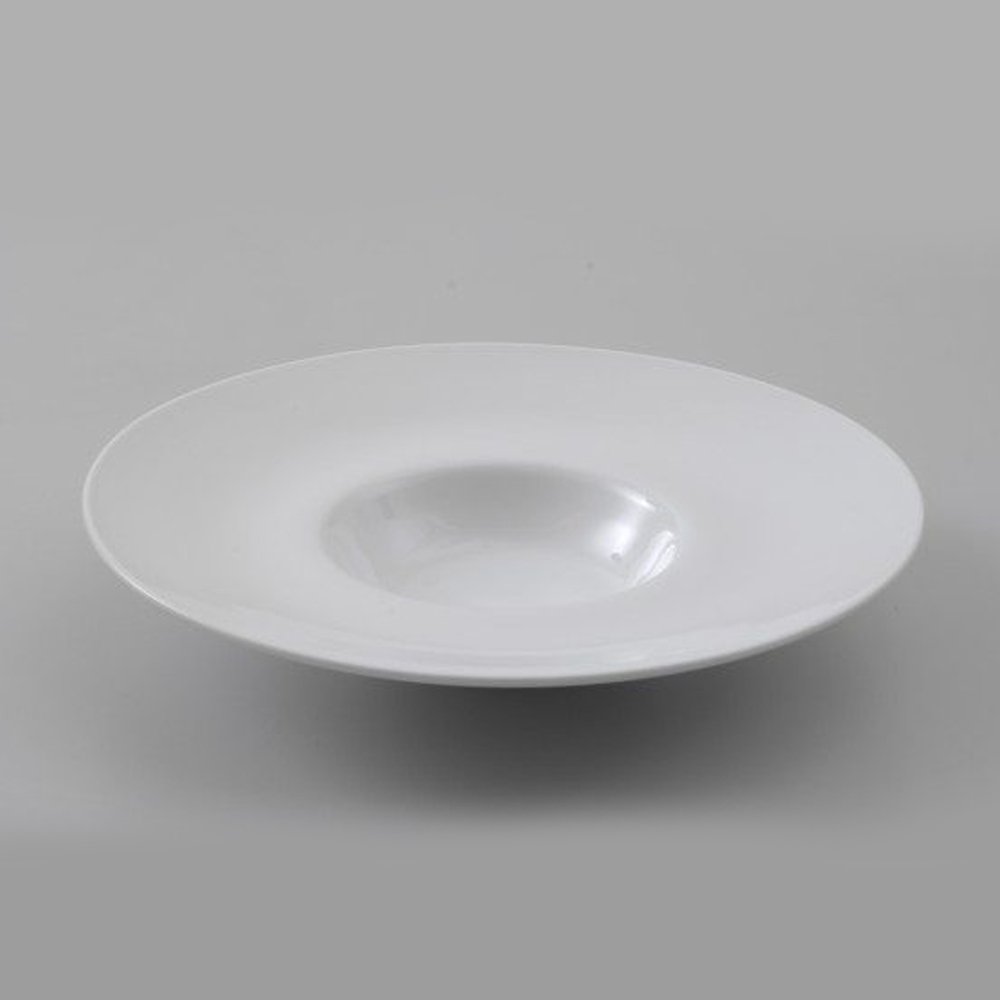 צלחת פסטה עם שקע פורצלן לבן 28 ס"מ שקע 12 ס"מ