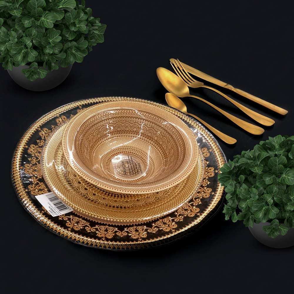 צלחת מנה ראשונה 21 ס"מ - דגם כרמן זהב