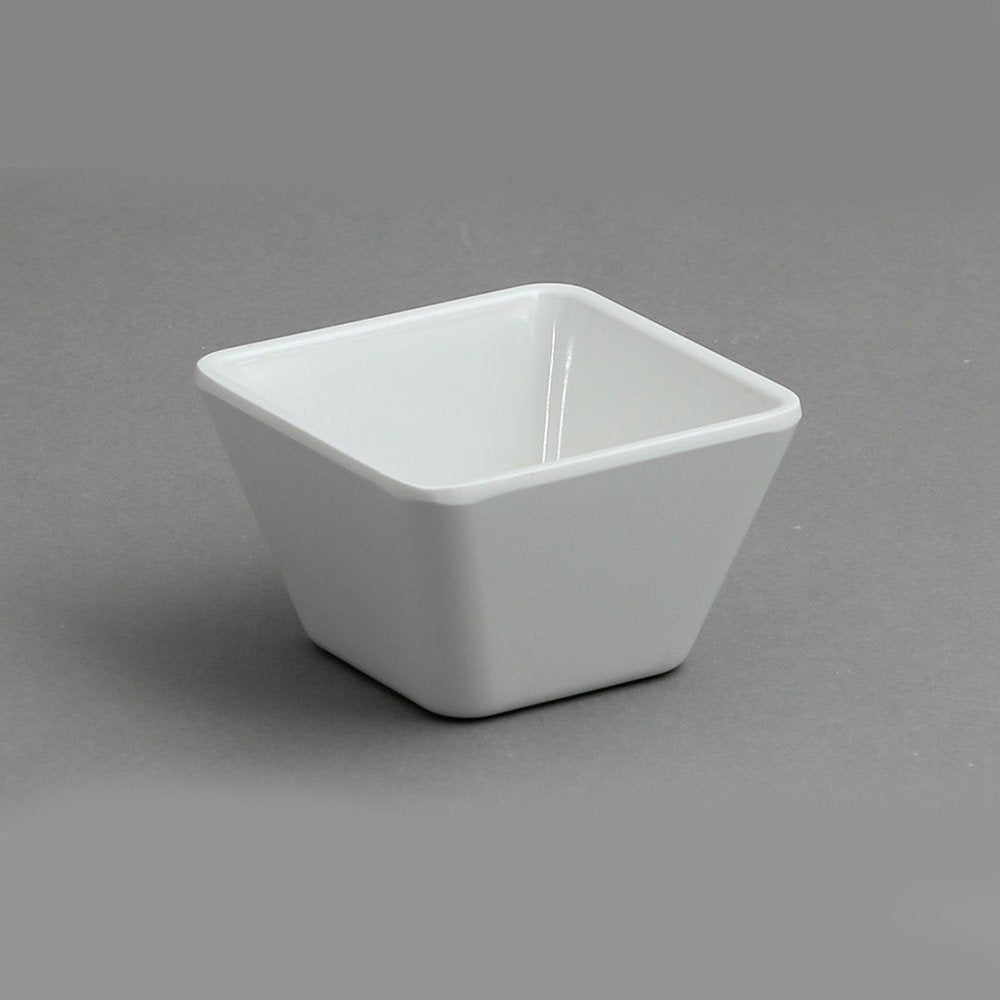 קערה ריבועית קונית 9 ס”מ מלמין לבן