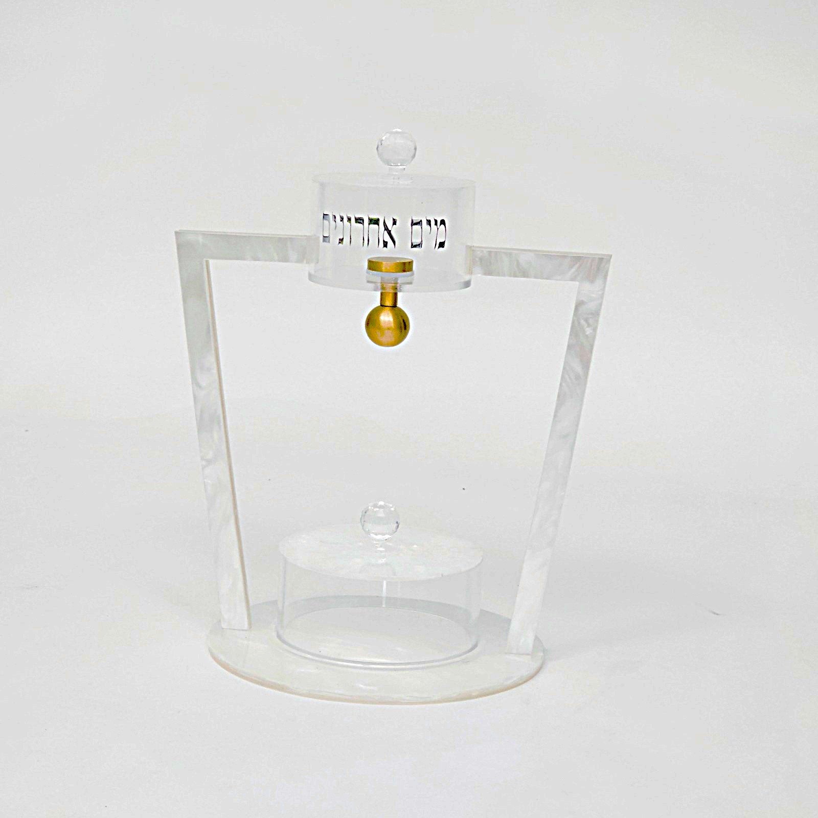 כלי למים אחרונים - מטפטף טיפות גוון שיש לבן