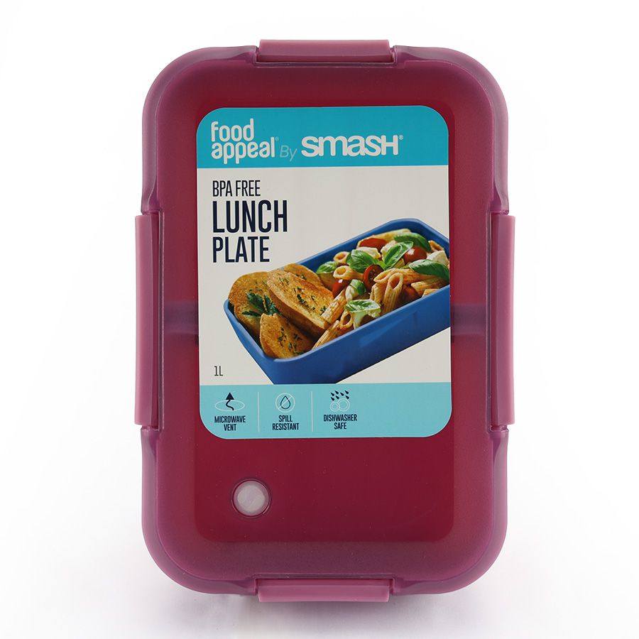 אחסונית ארוחה מלבנית 1 ל' ורוד Smash by Food Appeal / Adult / Microwave