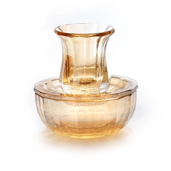 סט מים אחרונים - קריסטל ענבר קוטר 12.5 ס”מ