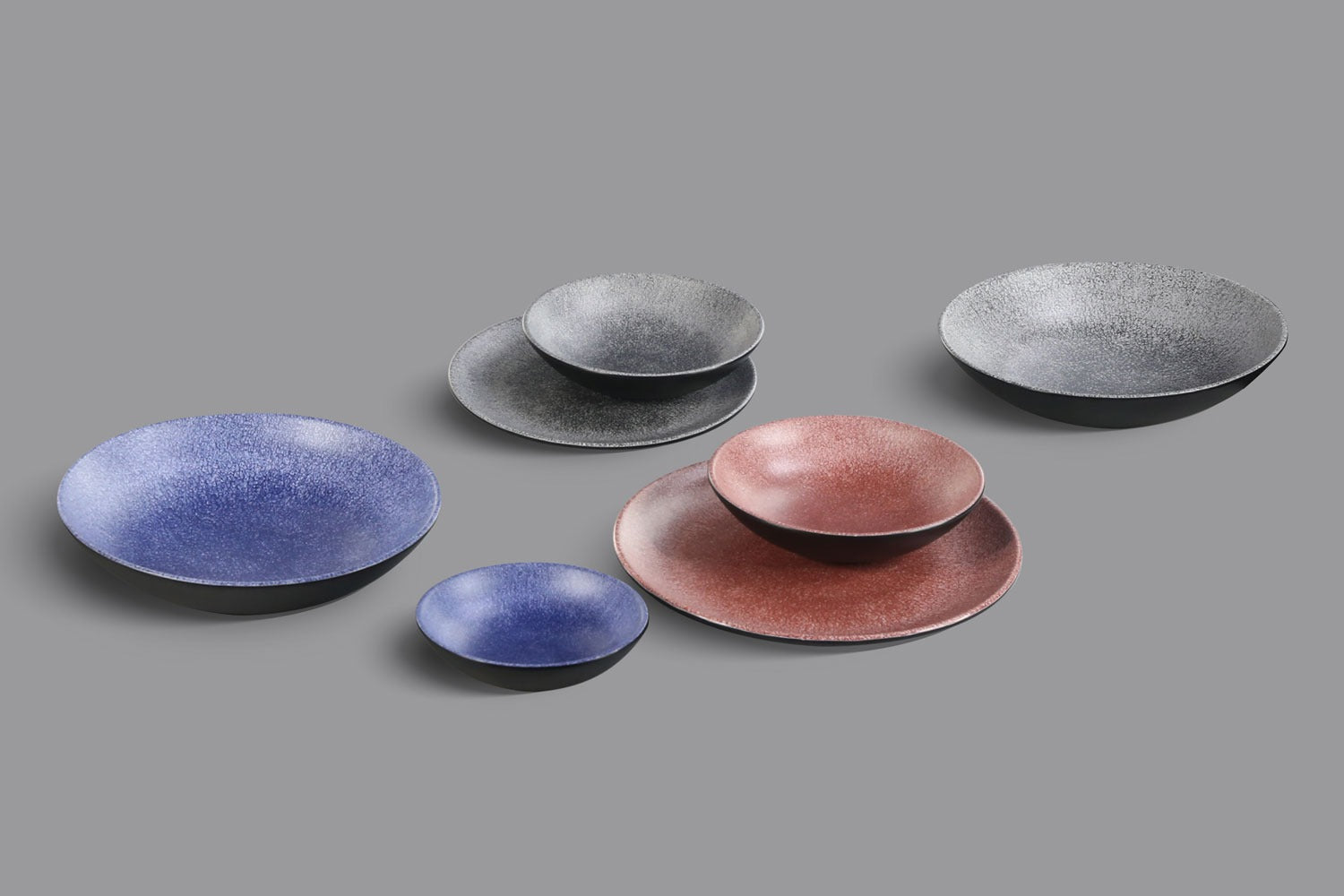 צלחת גובי 26 ס”מ מלמין אפור/שחור