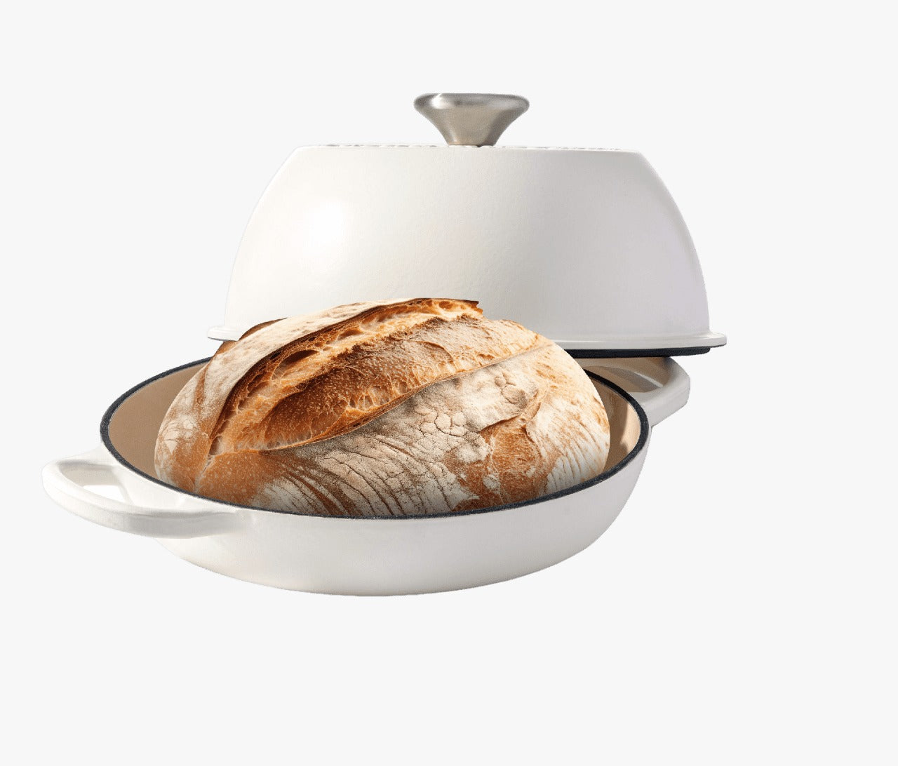 סיר לחם יציקת ברזל 26 ס"מ HERITAGE קרם