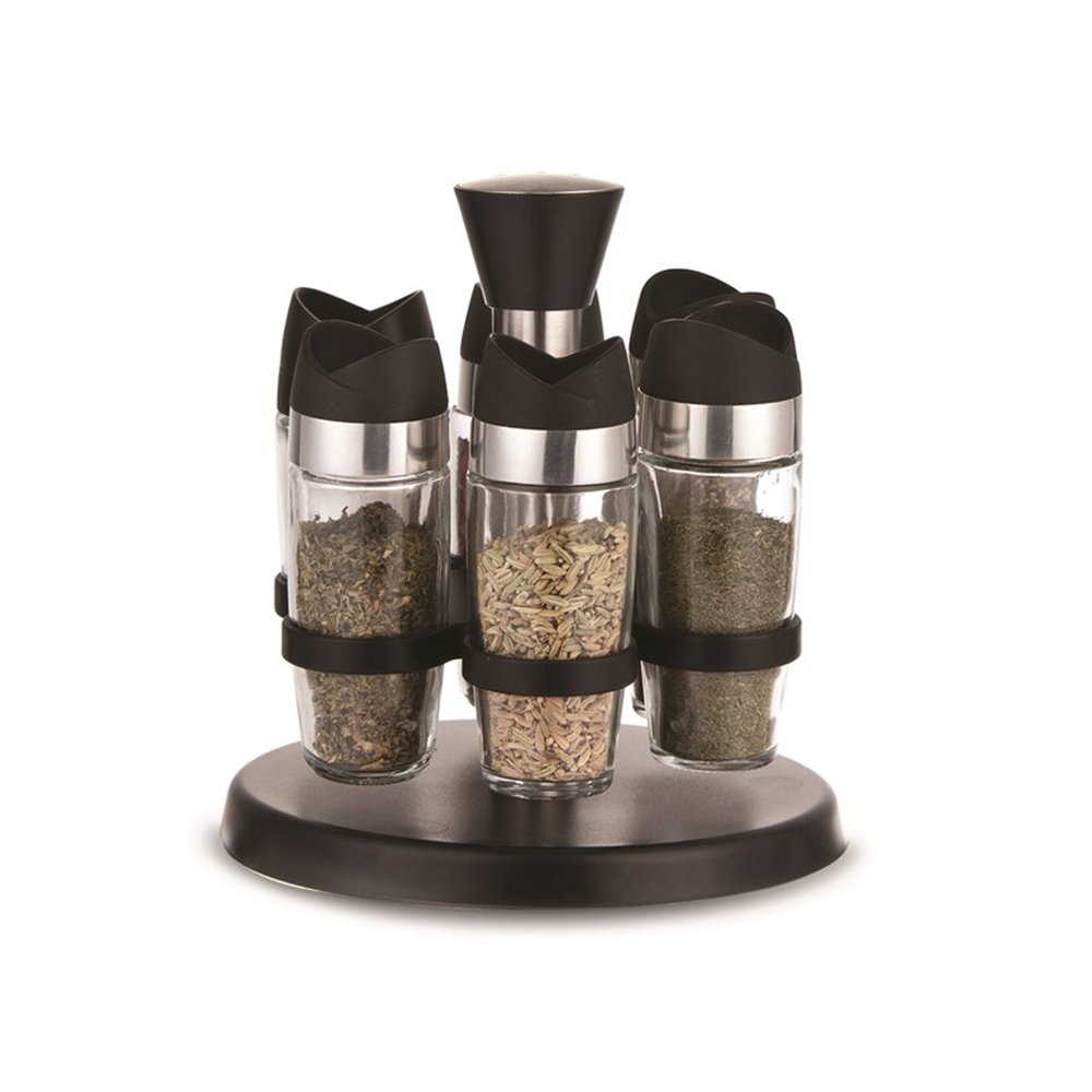 מעמד תבלינים מסתובב 6 צנצנות 100 מ"ל דגם Mint מבית Food Appeal