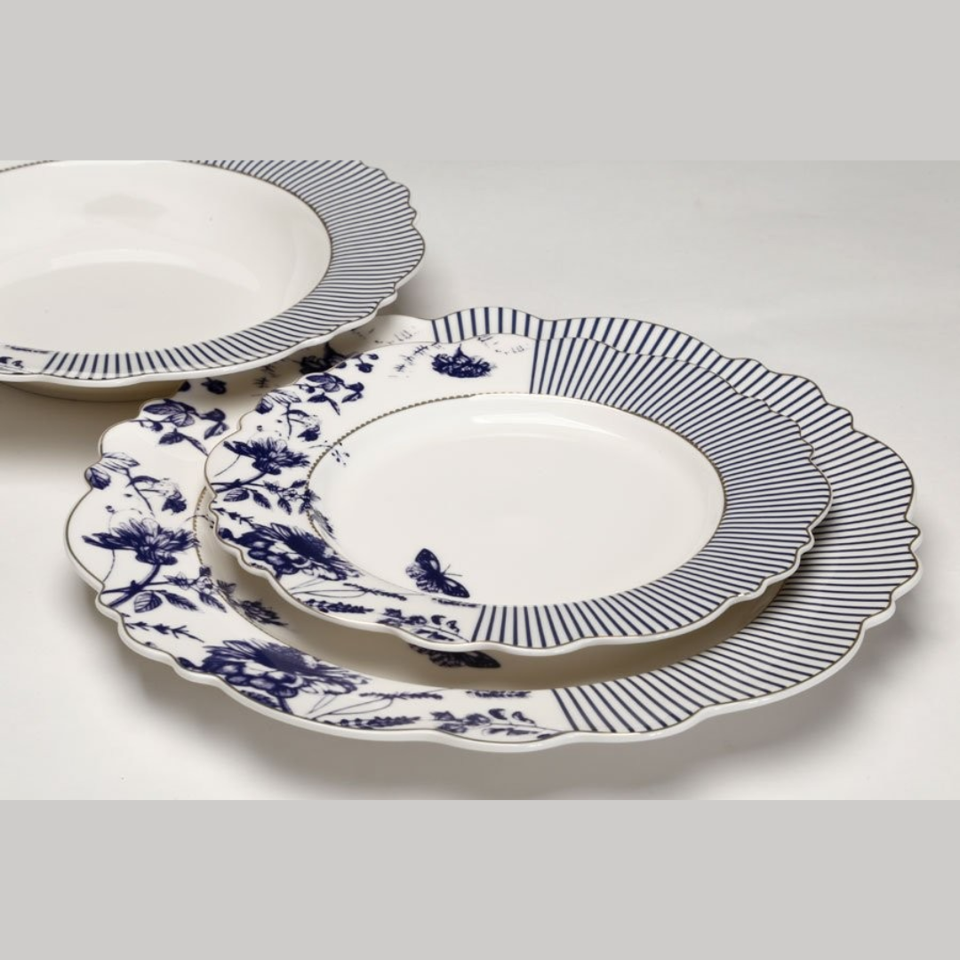 סט צלחות 18 חלקים - פורצלן דגם MATRIX