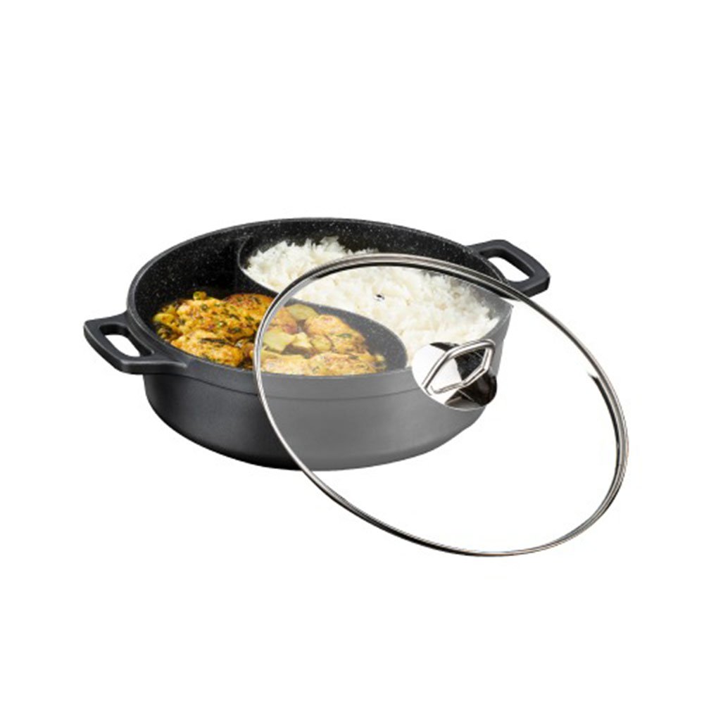 סיר מחולק 30 ס"מ 5.7 ליטר דופן ישרה BLACK MARBLE