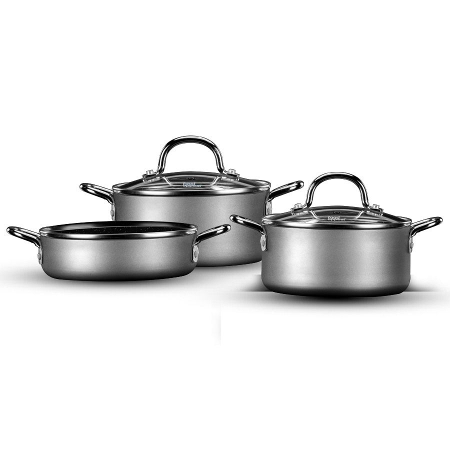 סט 5 חלקים - סיר 14 ס"מ, סיר 16 ס"מ, סוטאז' 16 ס"מ EVERYDAY+ MINI כסף מטאלי