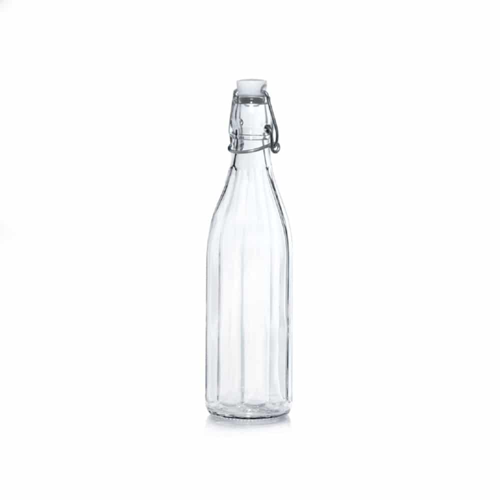 בקבוק זכוכית 1 ליטר צבע אסיד עם פקק מתרומם 3T05951