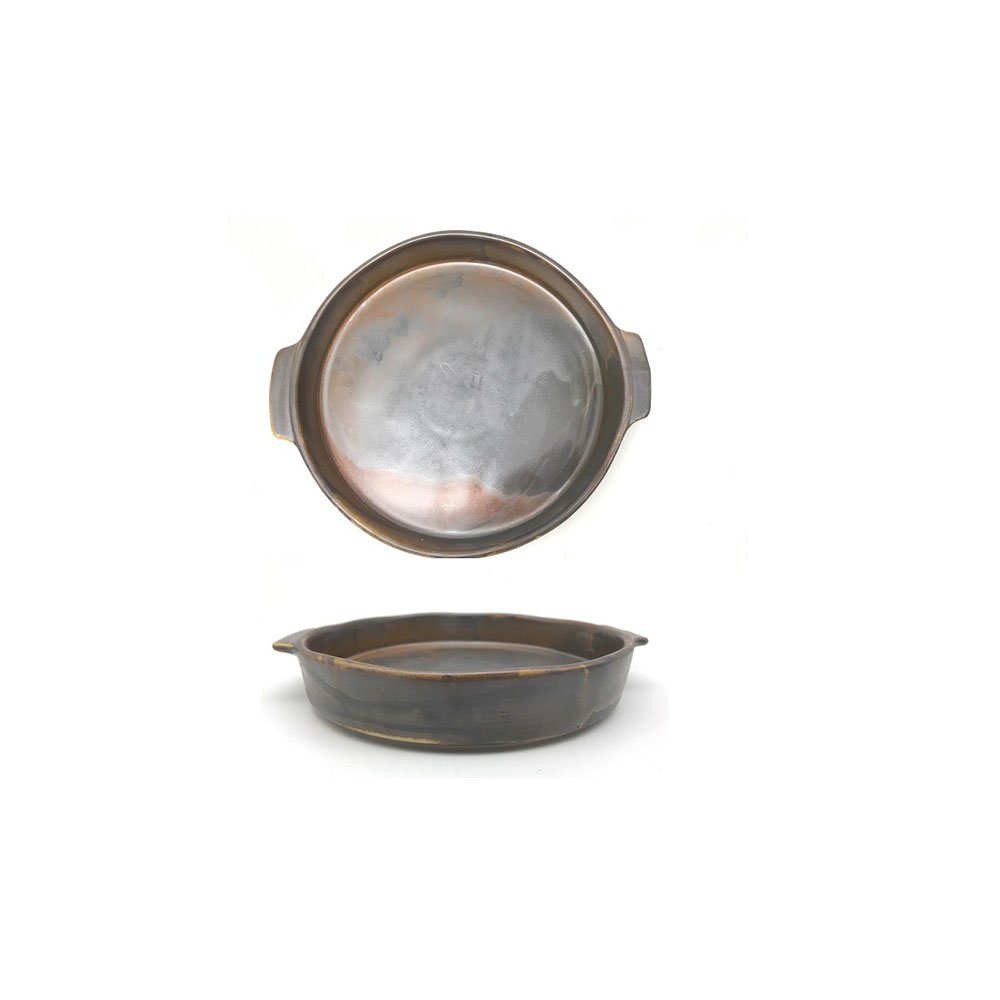 תבנית עגולה 24 ס"מ - דגם נחושת חימר חום