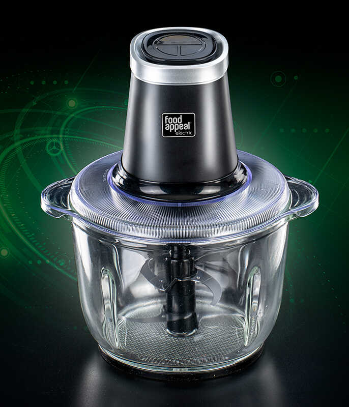 קוצץ מזון עוצמתי, מיכל זכוכית 2 ליטר | 500W מבית Food appeal