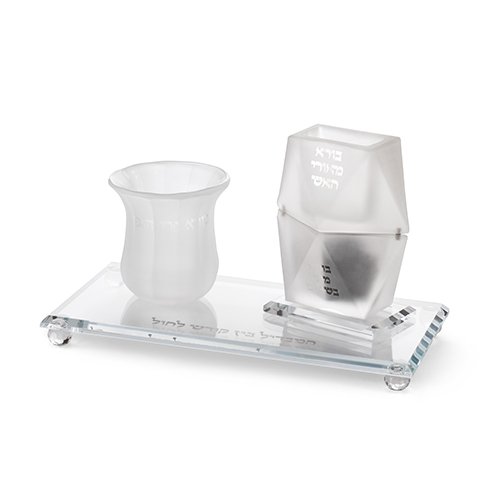 סט הבדלה - מהודר קריסטל חלבי