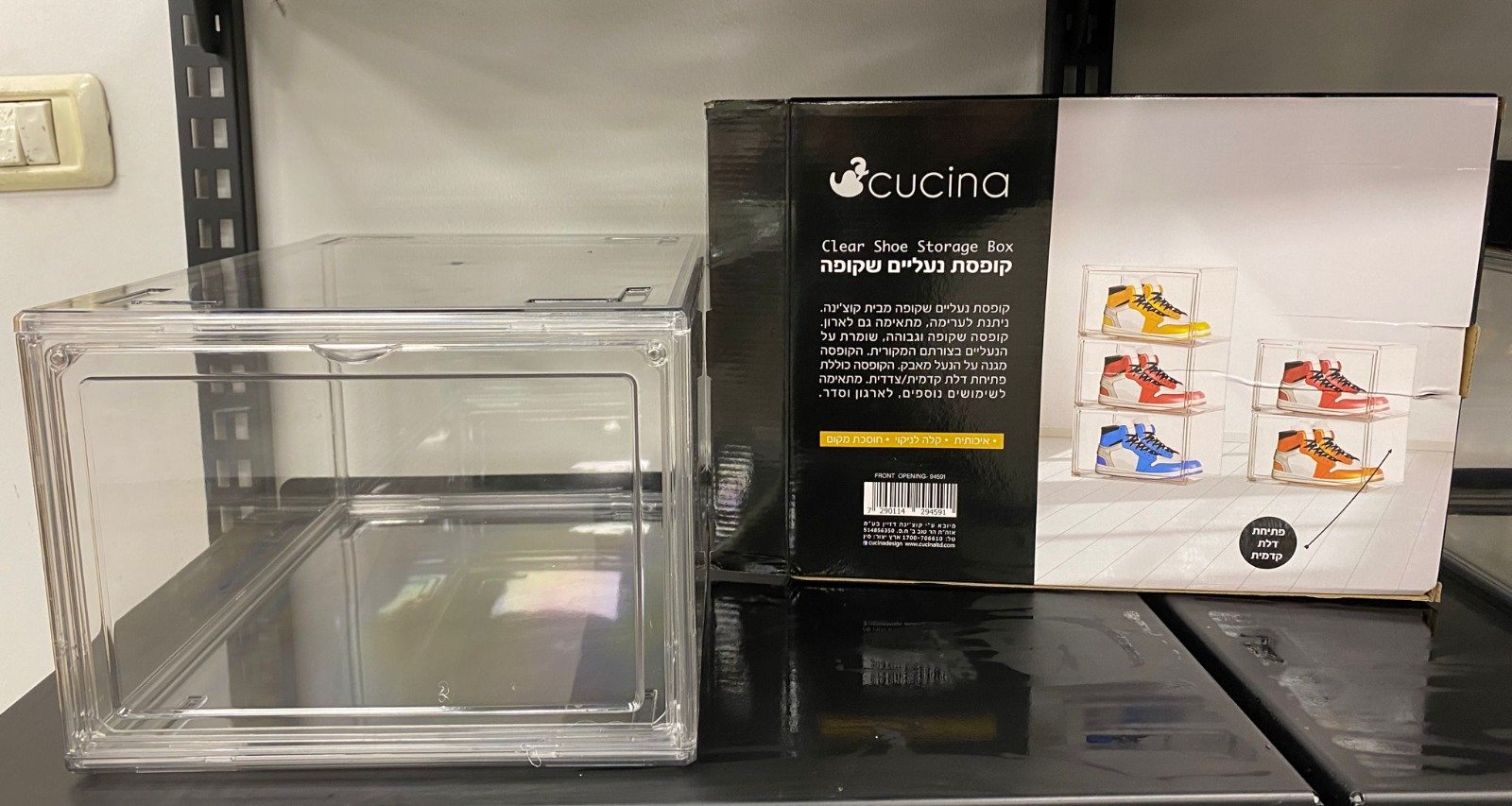 סט 6 קופסאות נעליים אקריליות – פתיחה קדמית 36*27 גובה 20