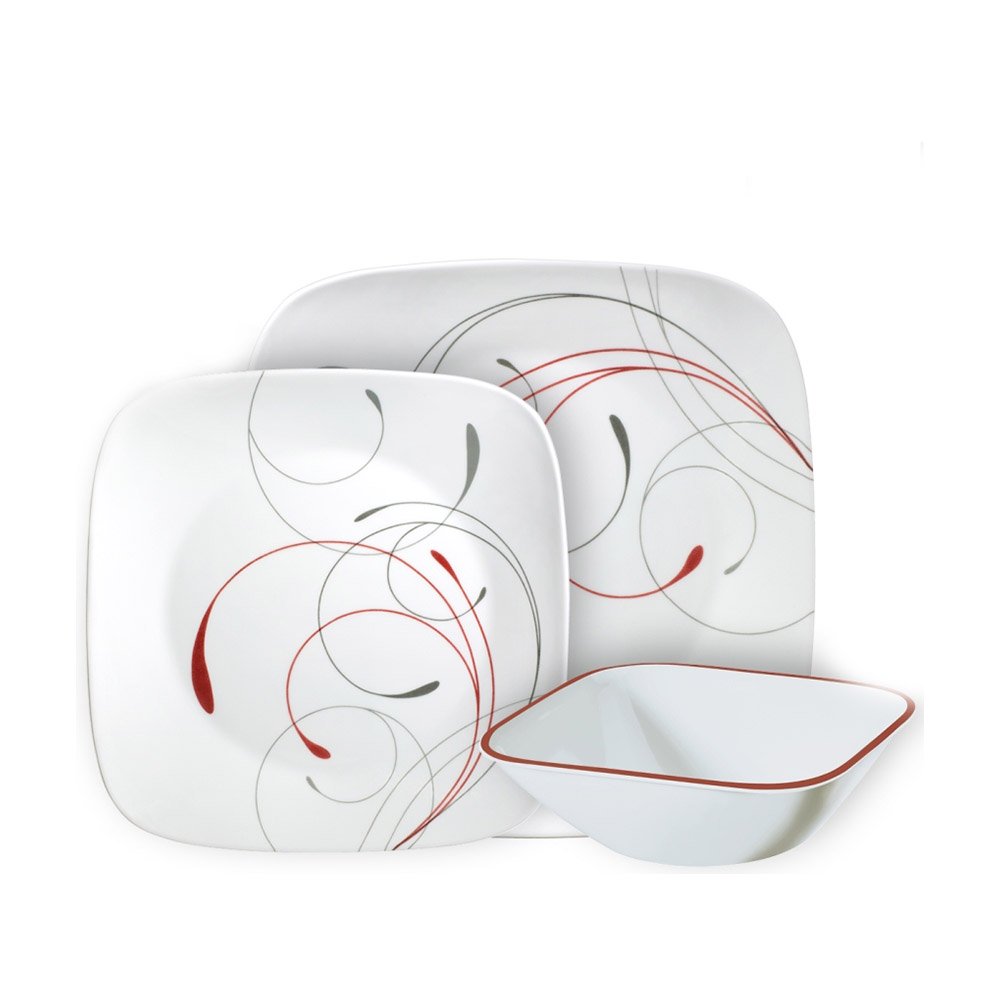 סט צלחות 18 חלקים דגם Splendor Square מבית corelle קורנינג