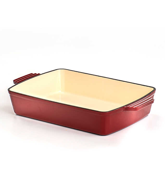 תבנית רוסטר יציקת ברזל 33.5X23.5X6.8 ס"מ, 3.9 ליטר HERITAGE אדום