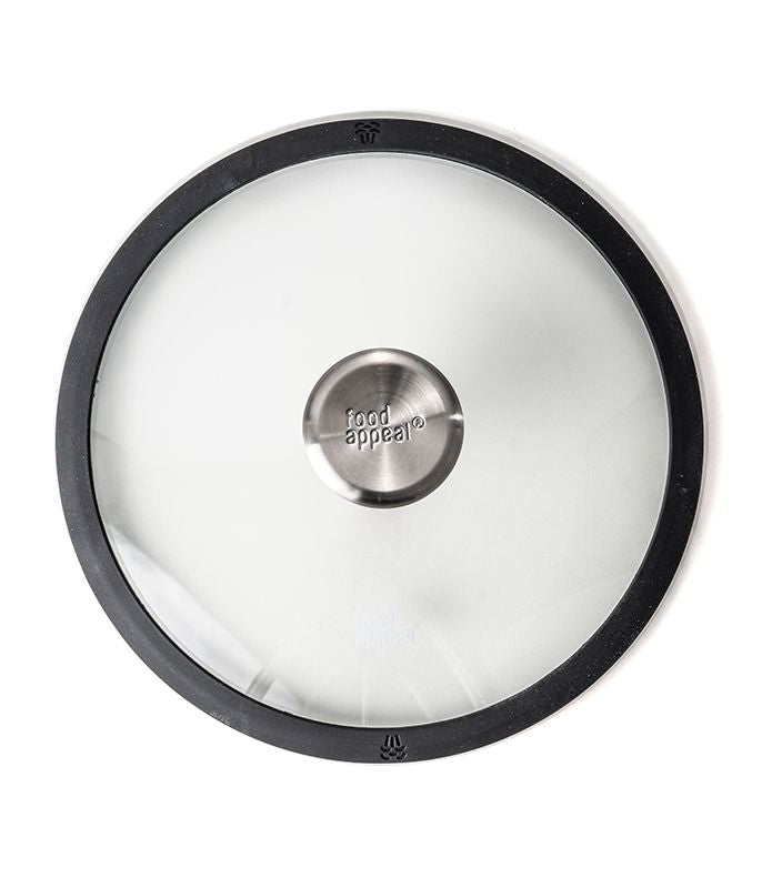 מכסה זכוכית אוניברסלי עם פתח שיחרור אדים 28 ס"מ