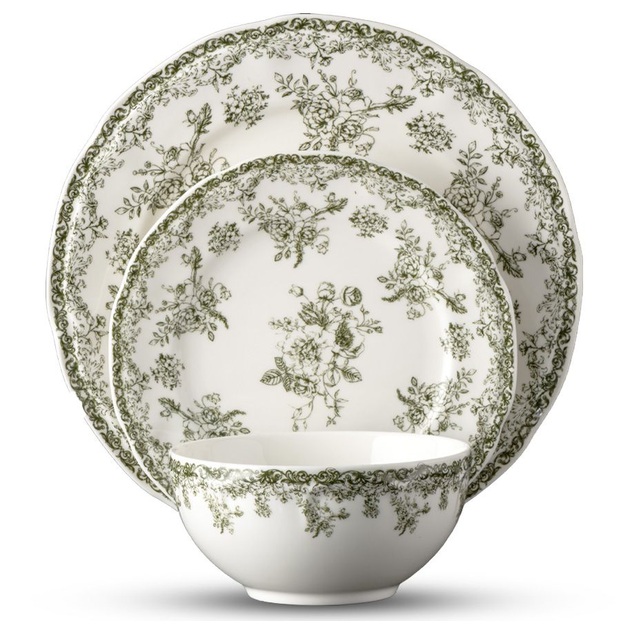 סט צלחות 18 חלק ניו בון ציינה LEGENCY GREEN