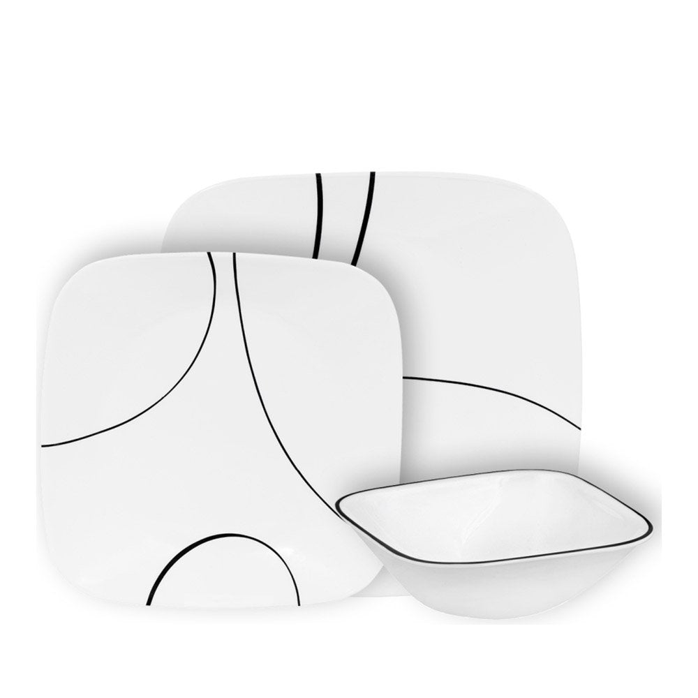 סט צלחות 18 חלקים דגם Simple Lines מבית קורנינג corelle