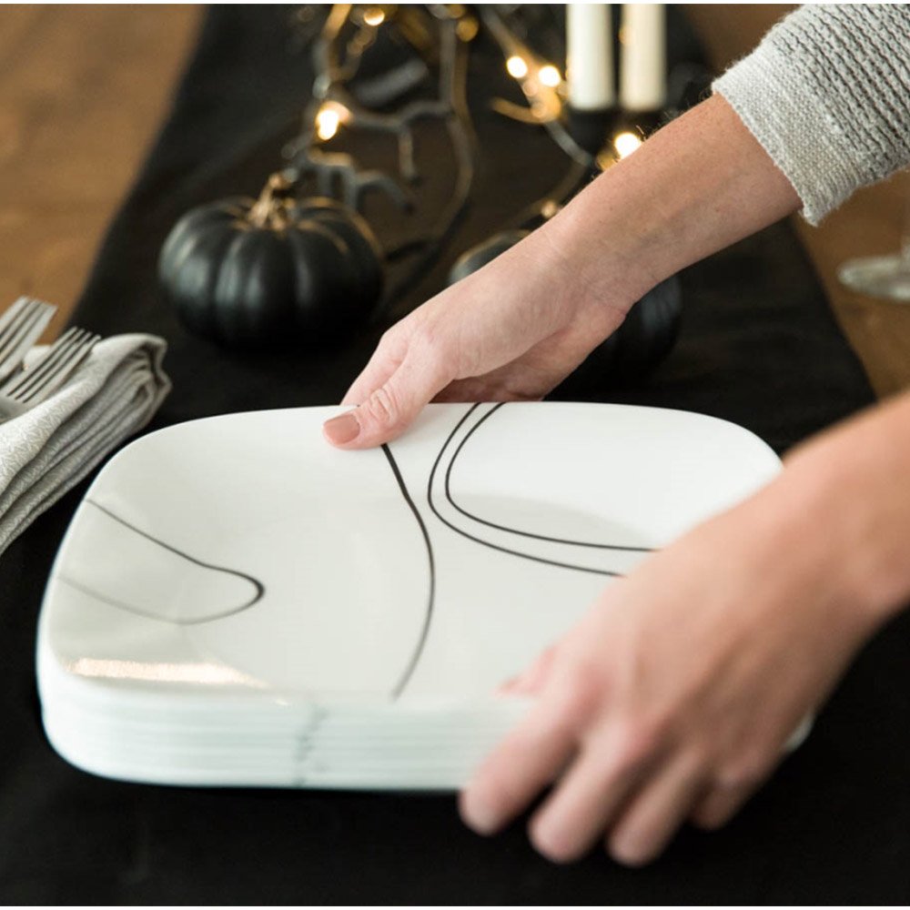 סט צלחות 18 חלקים דגם Simple Lines מבית קורנינג corelle