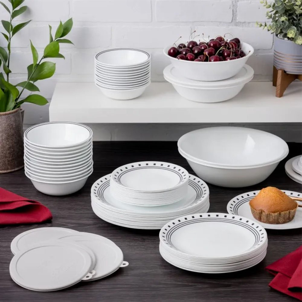 סט צלחות 24 חלקים , City Block , קורנינג CORELLE