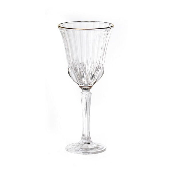 סט 6 כוס יין -250 מ”ל diamond זכוכית פס זהב