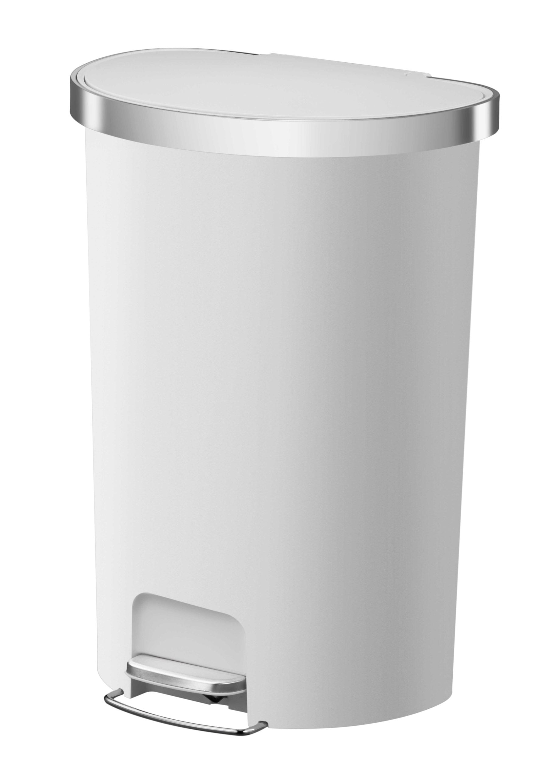 פח אשפה חצי עגול 55 ליטר HANNA לבן מט