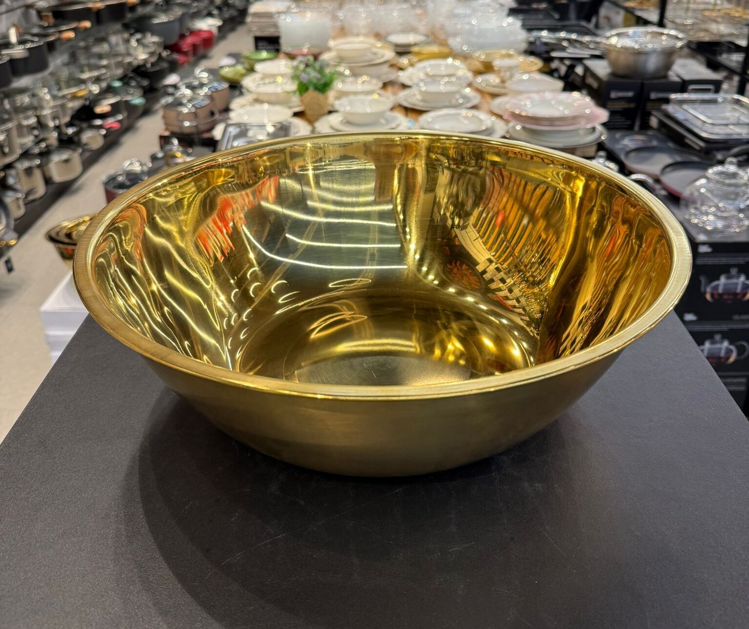 קערת ערבול נירוסטה זהב 38 ס״מ