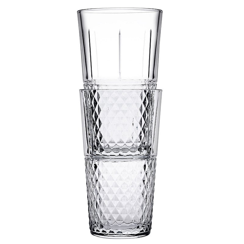 סט 6 כוס שתייה - זכוכית דגם היי נאס יוקרתי מעוטר 355 מ"ל