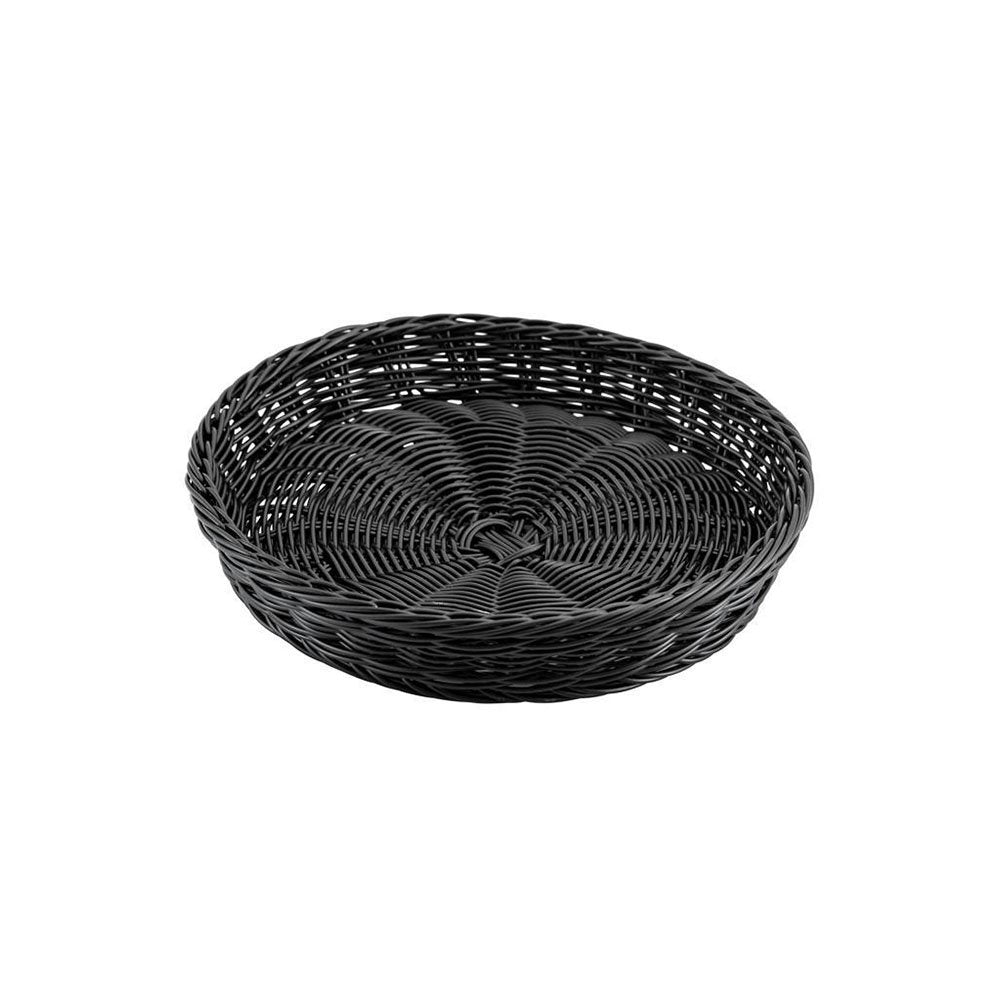 סלסלה ללחם קש עגולה שחורה 30X5 ס"מ