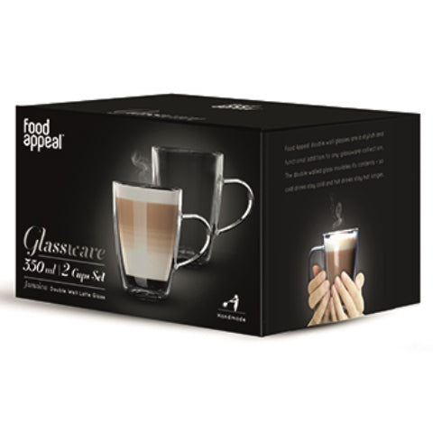 סט 2 כוסות דאבל דופן כפולה 350 מ"ל LATTE JAMAICA