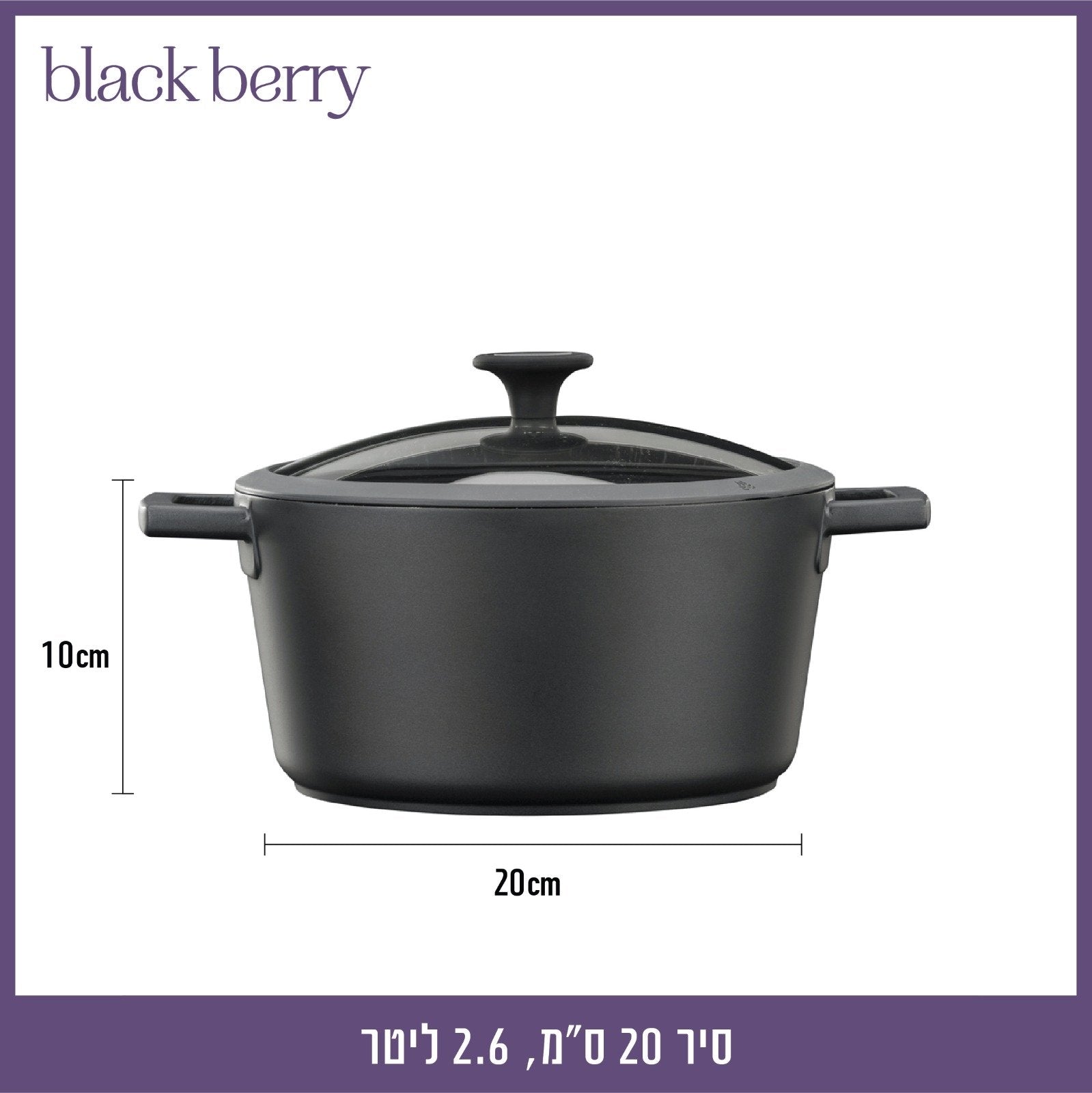 סיר יציקת אלומיניום 20 ס"מ , 2.6 ליטר BLACKBERRY
