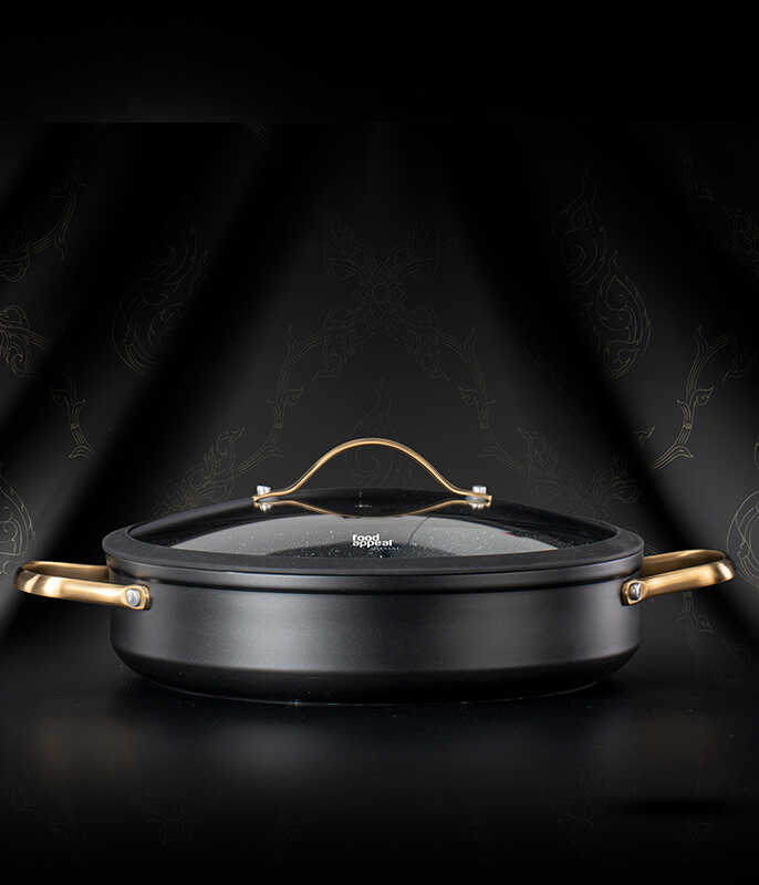 סוטאז' 32 ס"מ REGAL שחור ידיות זהב