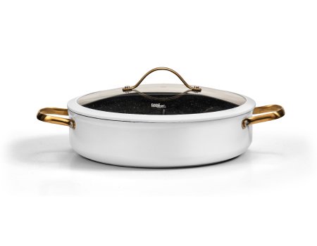 סוטאז' 36 ס"מ REGAL לבן ידיות זהב