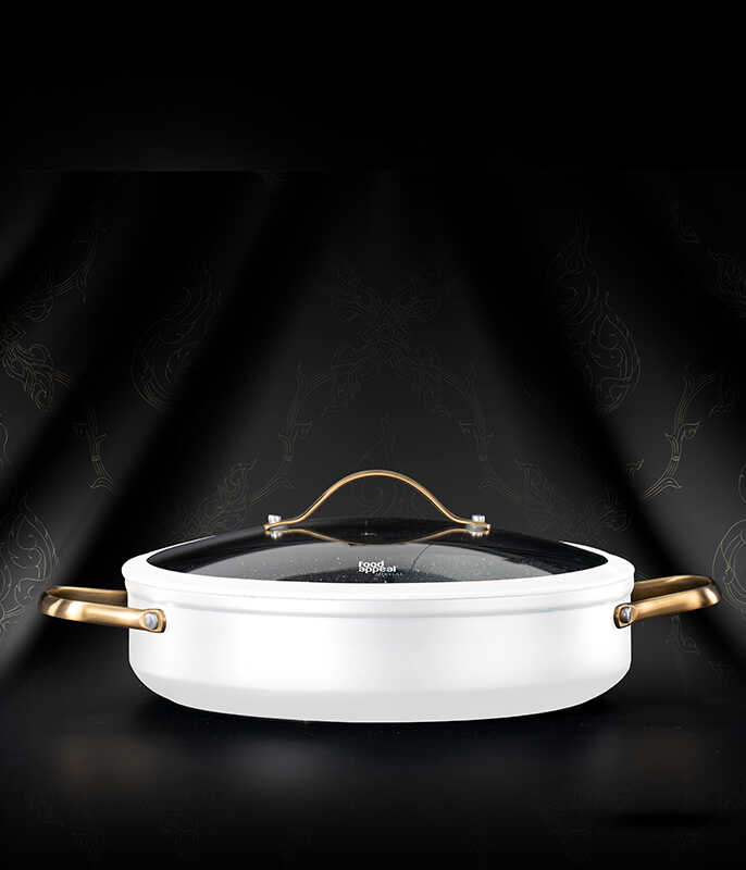 סוטאז' 36 ס"מ REGAL לבן ידיות זהב