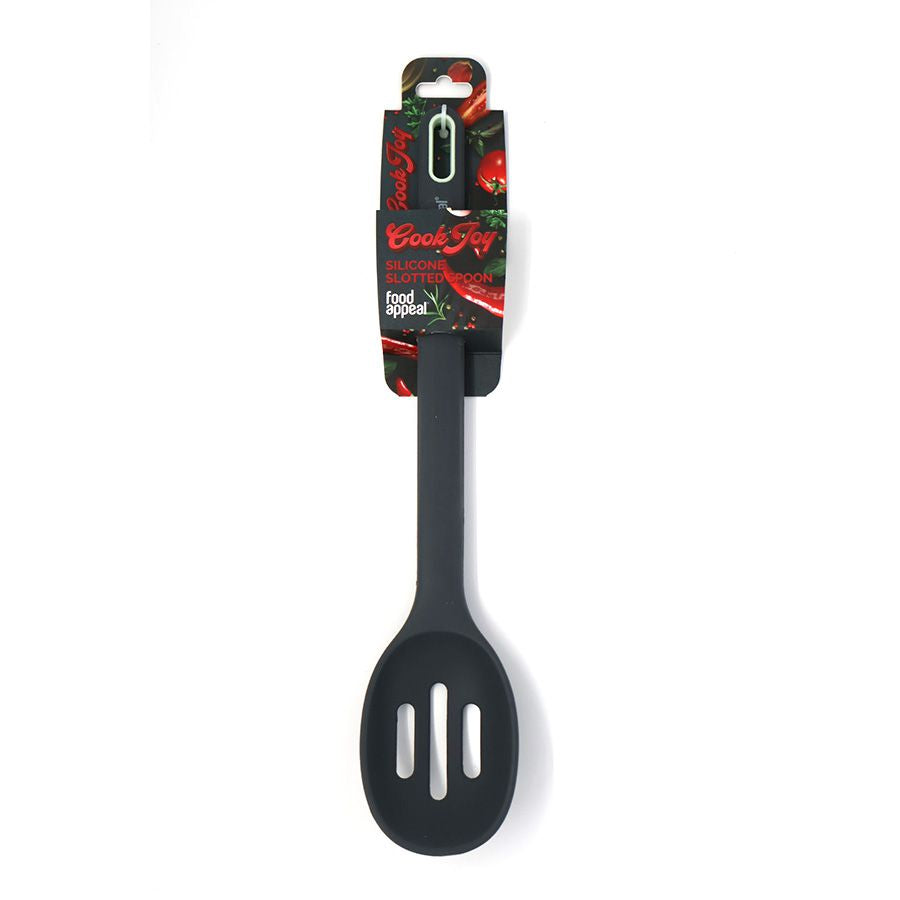 כף הגשה מחורצת סיליקון 33 ס"מ Cook Joy אפור