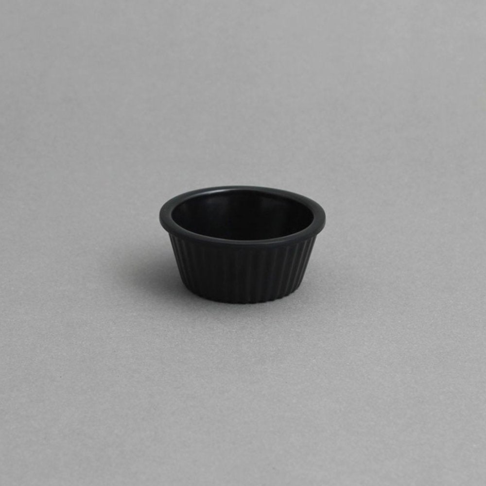 קוקוט לרוטב מטבל 3 ס"ל פסים מלמין שחור - 5.5 ס"מ