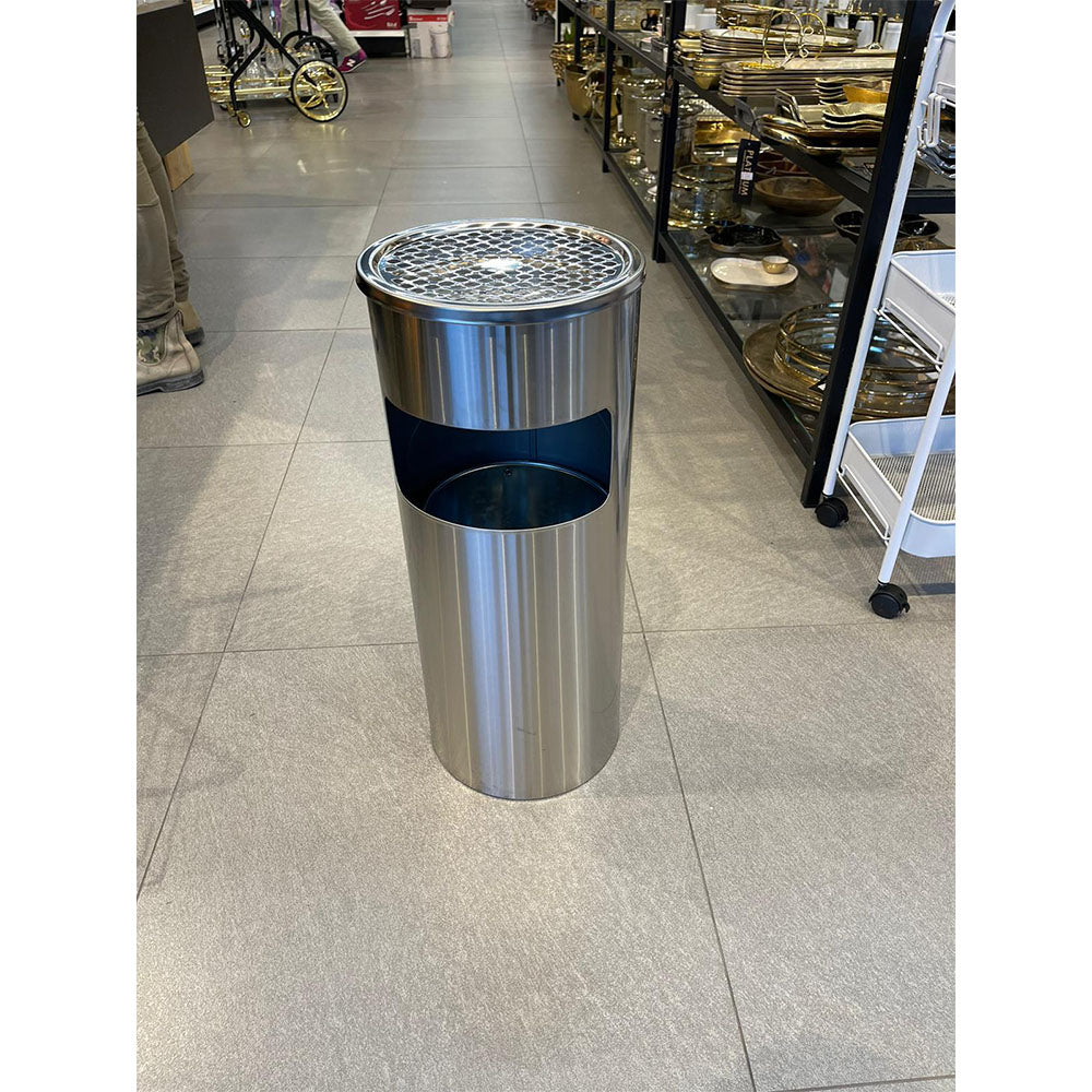 מאפרה צינור עומד נירוסטה 60*24 ס״מ + פח פנימי