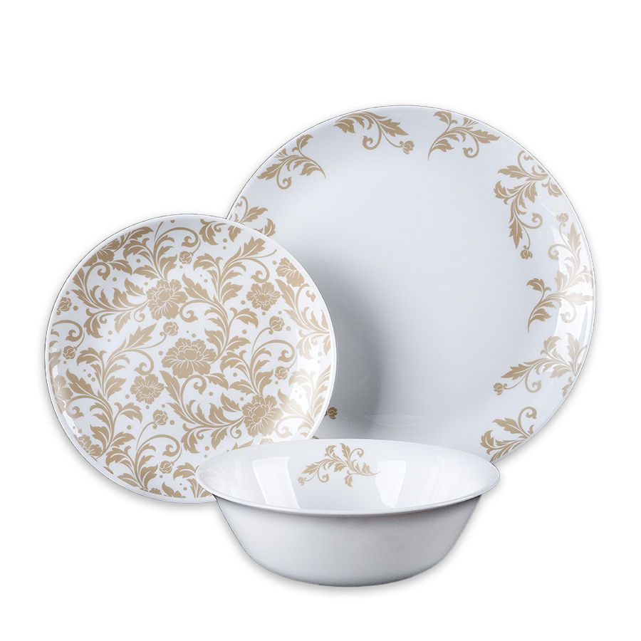 סט צלחות אוכל 18 חלקים אופל ROSE