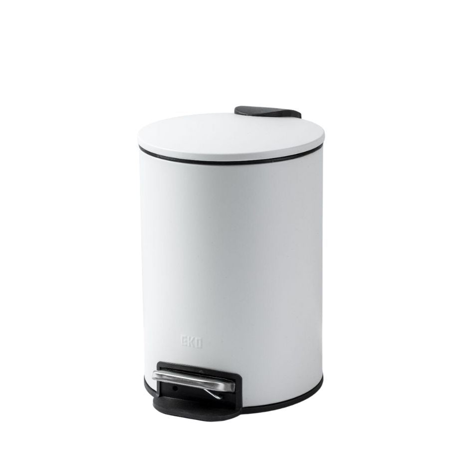 פח אשפה עגול 3 ליטר CLASSIC לבן סגירה שקטה מבית EKO