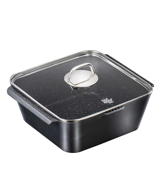 סיר מרובע 26 ס"מ , 6.1 ל' BLACK MARBLE