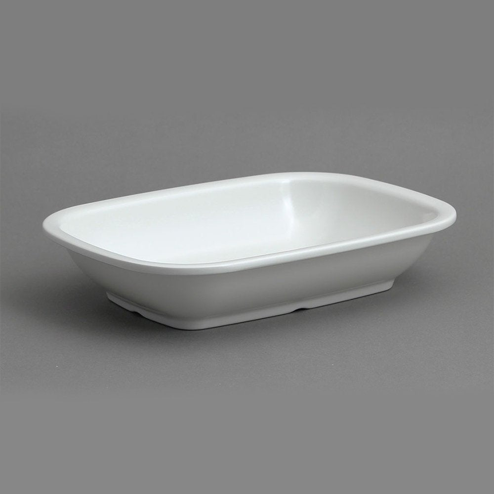 צלחת מלבנית עמוקה אקונומיק 18X25 ס"מ מלמין לבן