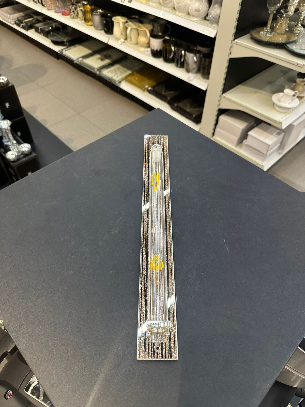 בית מזוזה - קריסטל 'האש שלי' זהב 30 ס"מ