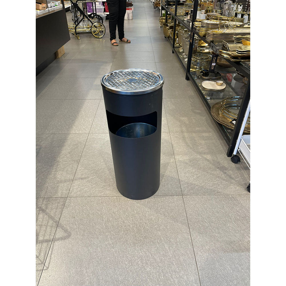 מאפרה צינור עומד שחור 60*24 ס״מ + פח פנימי