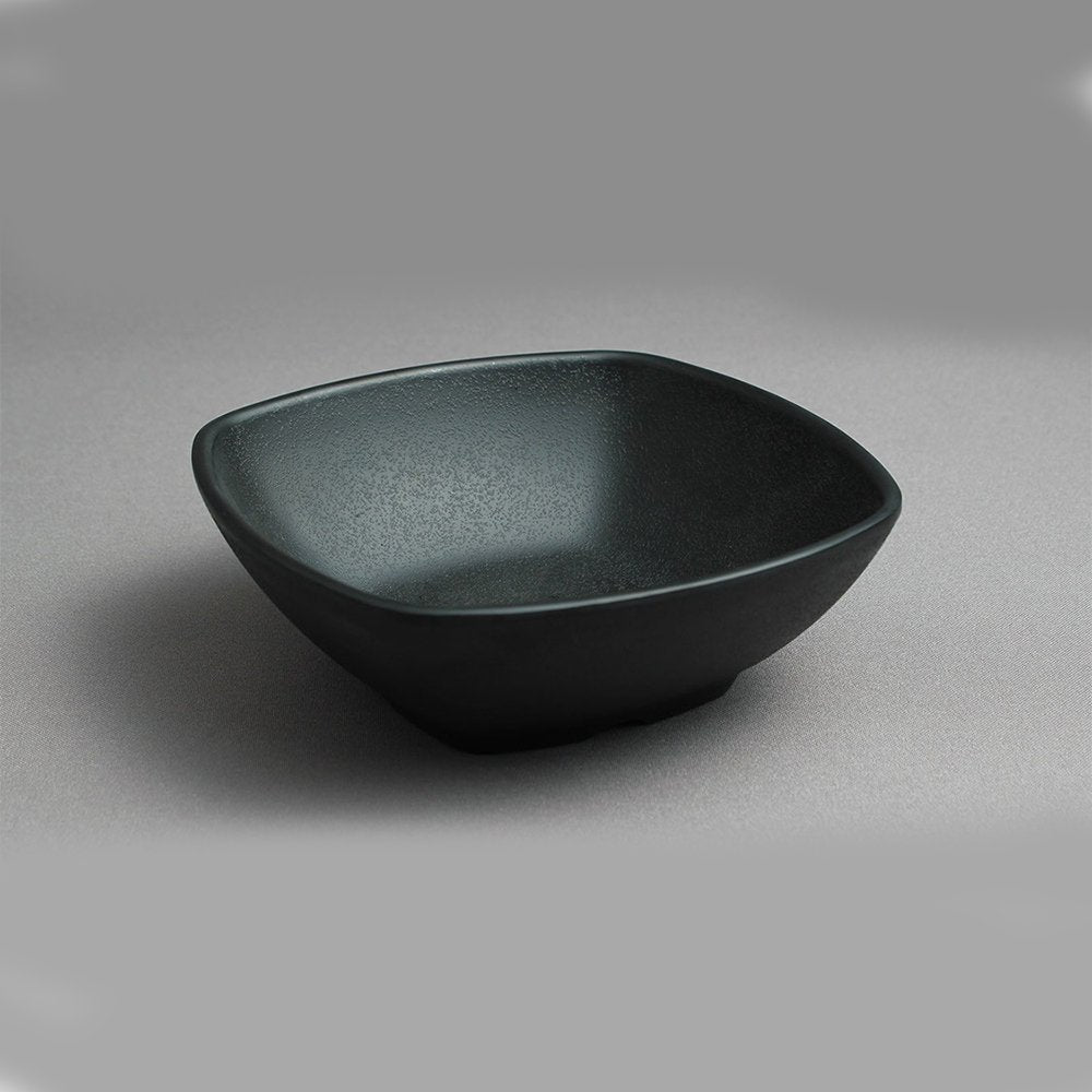 קערה ריבועית 14.7 ס”מ דמוי אבן זן מלמין שחור