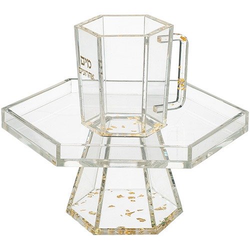 כלי למים אחרונים - אקרילי פתיתים זהב