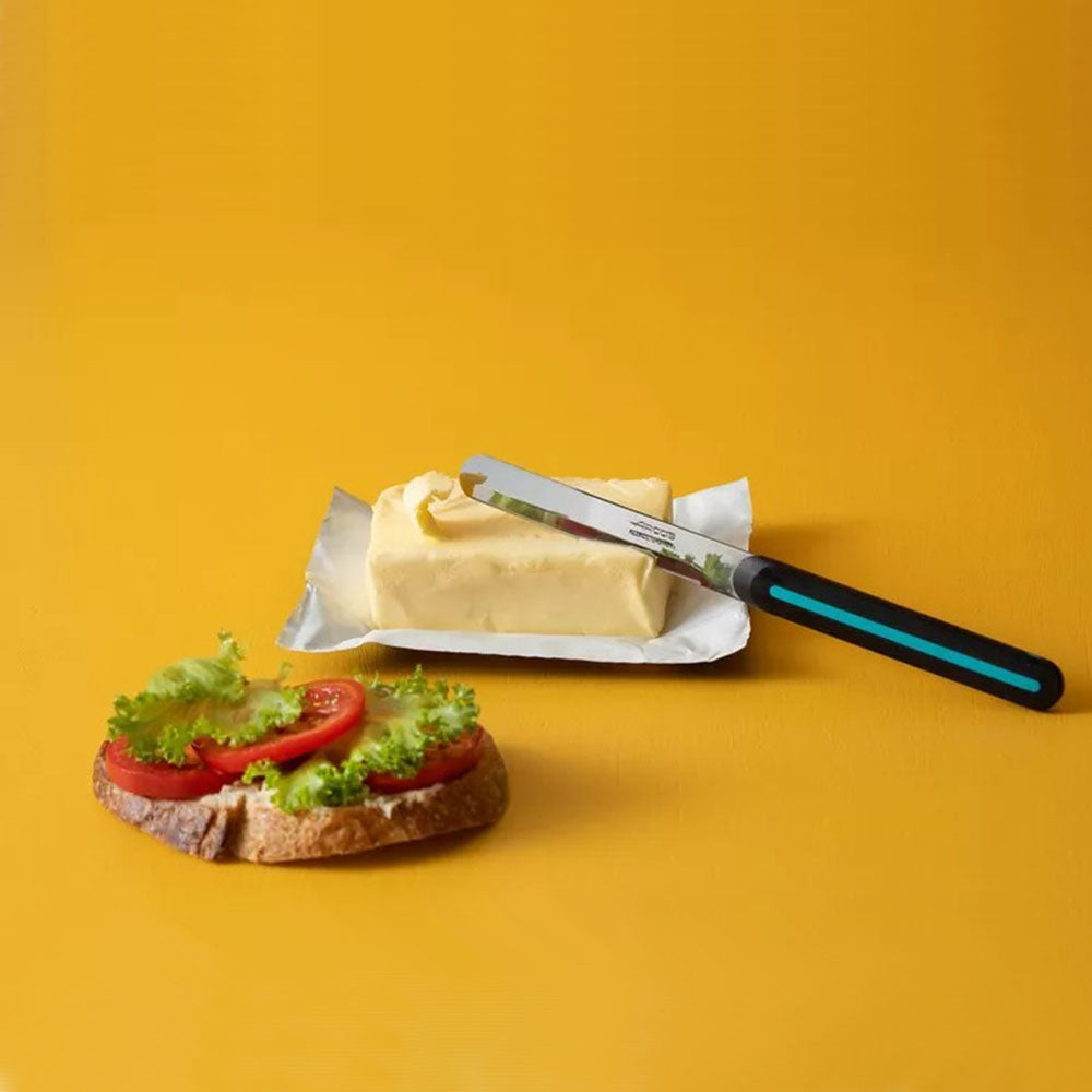 סכין מולטי משוננת לחיתוך ירקות\מאפים\מריחה פס תכלת סדרת Linea מבית ARCOS