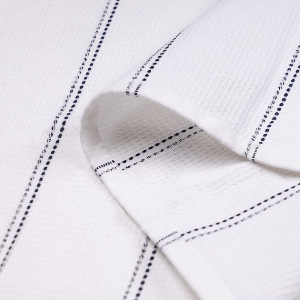 סט 2 מגבות מטבח 100% כותנה וופל כחול נייבי /לבן 70X50 ס"מ