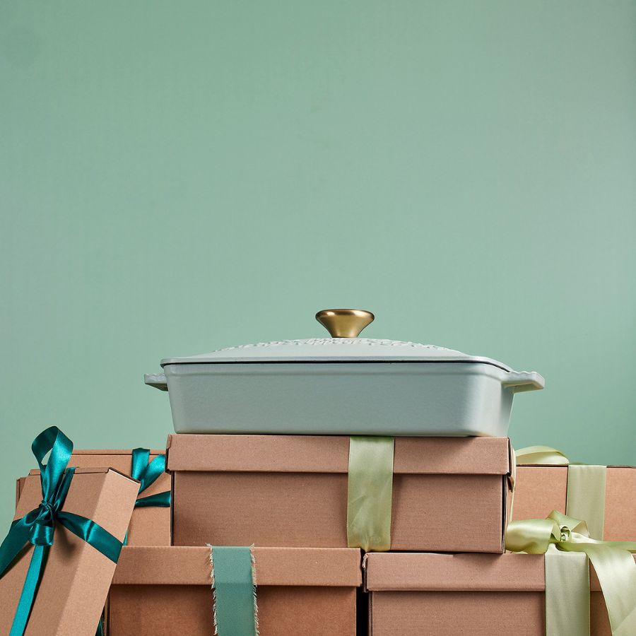 תבנית רוסטר עם מכסה יציקת ברזל 33.5X23.5X6.8 ס"מ, 3.9 ליטר HERITAGE מרווה